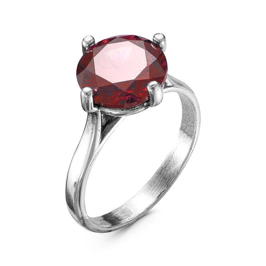Silver plated ring with cubic zirconia