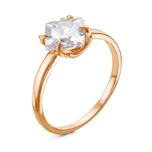 Gold plated ring with cubic zirconia