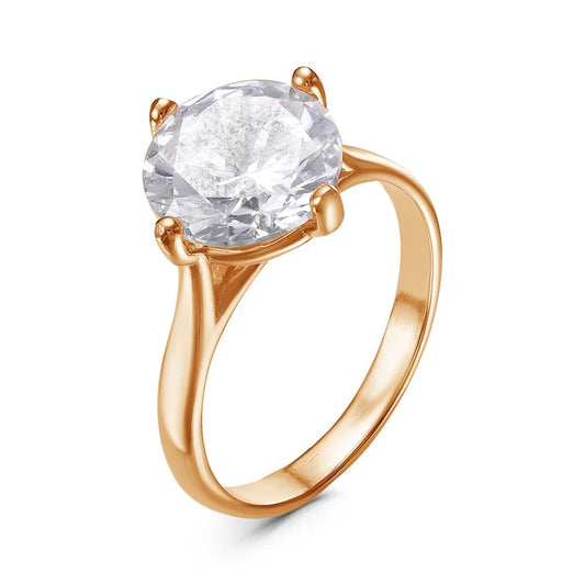 Gold plated ring with cubic zirconia