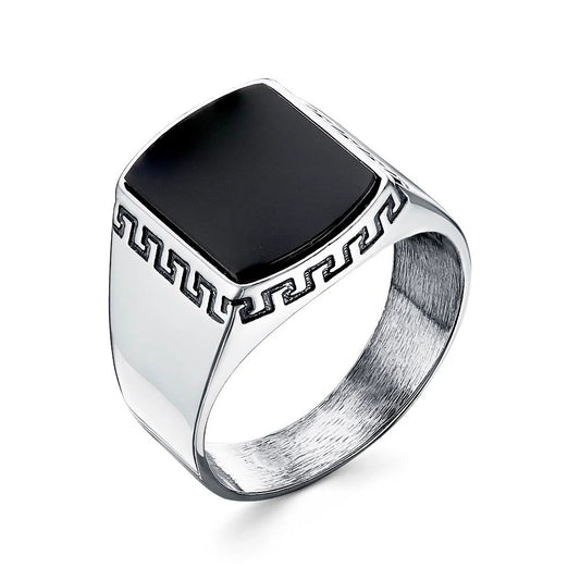Silver plated ring. Imitation agate