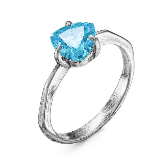 Silver plated ring with cubic zirconia