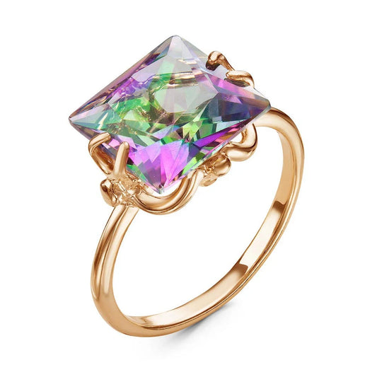 Gold plated ring with cubic zirconia