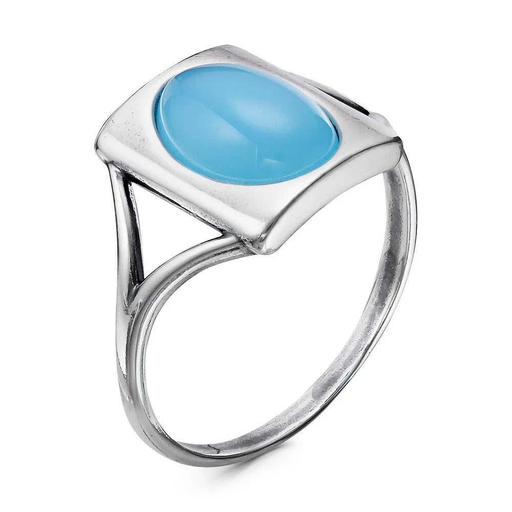 Silver plated ring. Imitation agate