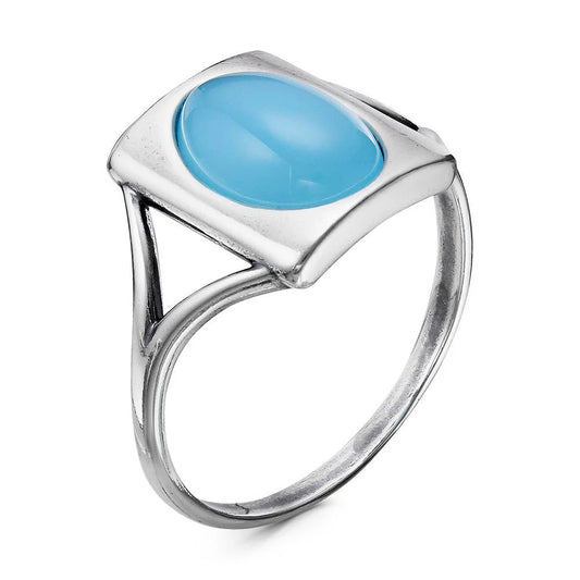 Silver plated ring. Imitation agate