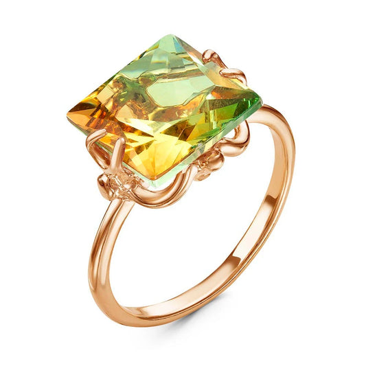 Gold plated ring with cubic zirconia