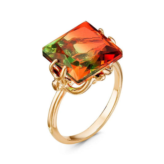 Gold plated ring with cubic zirconia