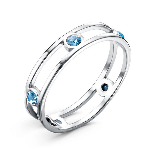 Silver plated ring with cubic zirconia